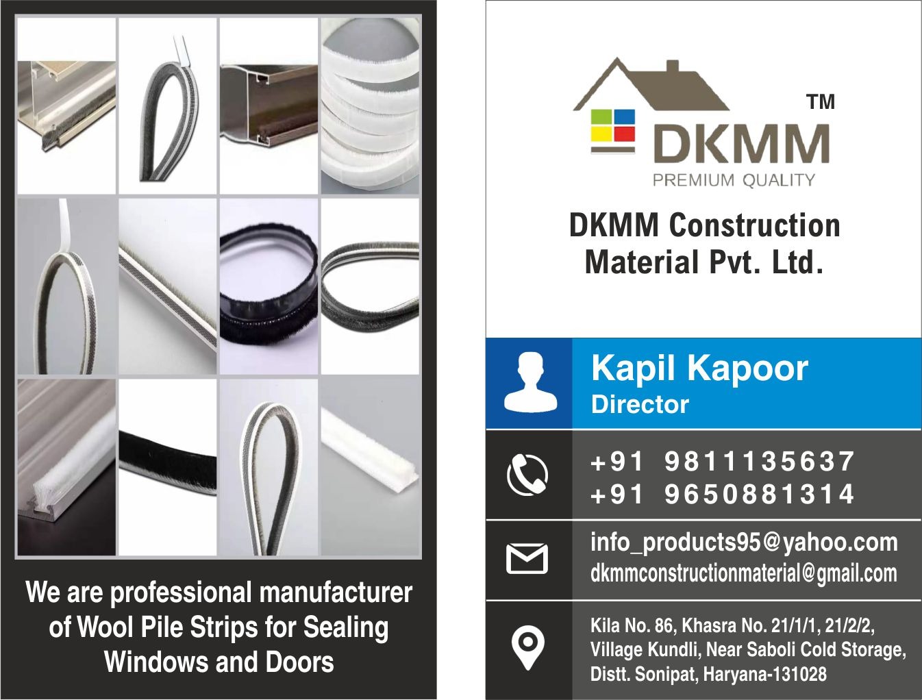 DKMM WEATHERSTRIP AND WOOLPILE